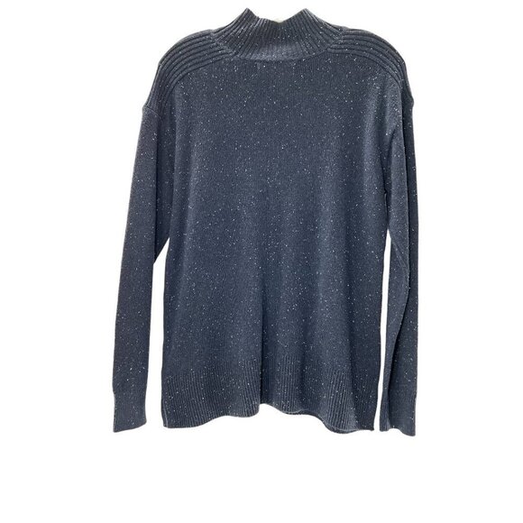 NWOT Karen Scott Mock Neck Confetti Print Navy Small Sweater - Picture 3 of 3